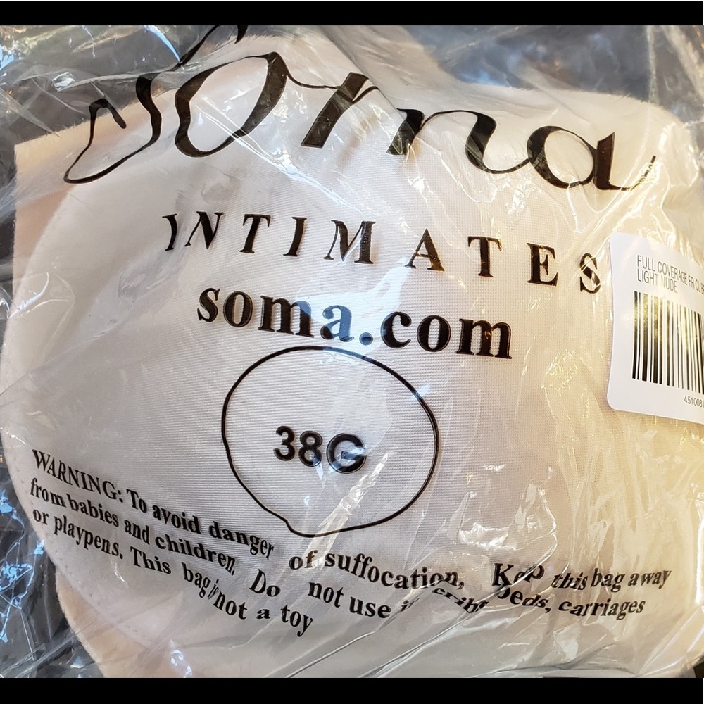 Soma NWT VANISHING BACK
Full Coverage Front Close Bra 38G